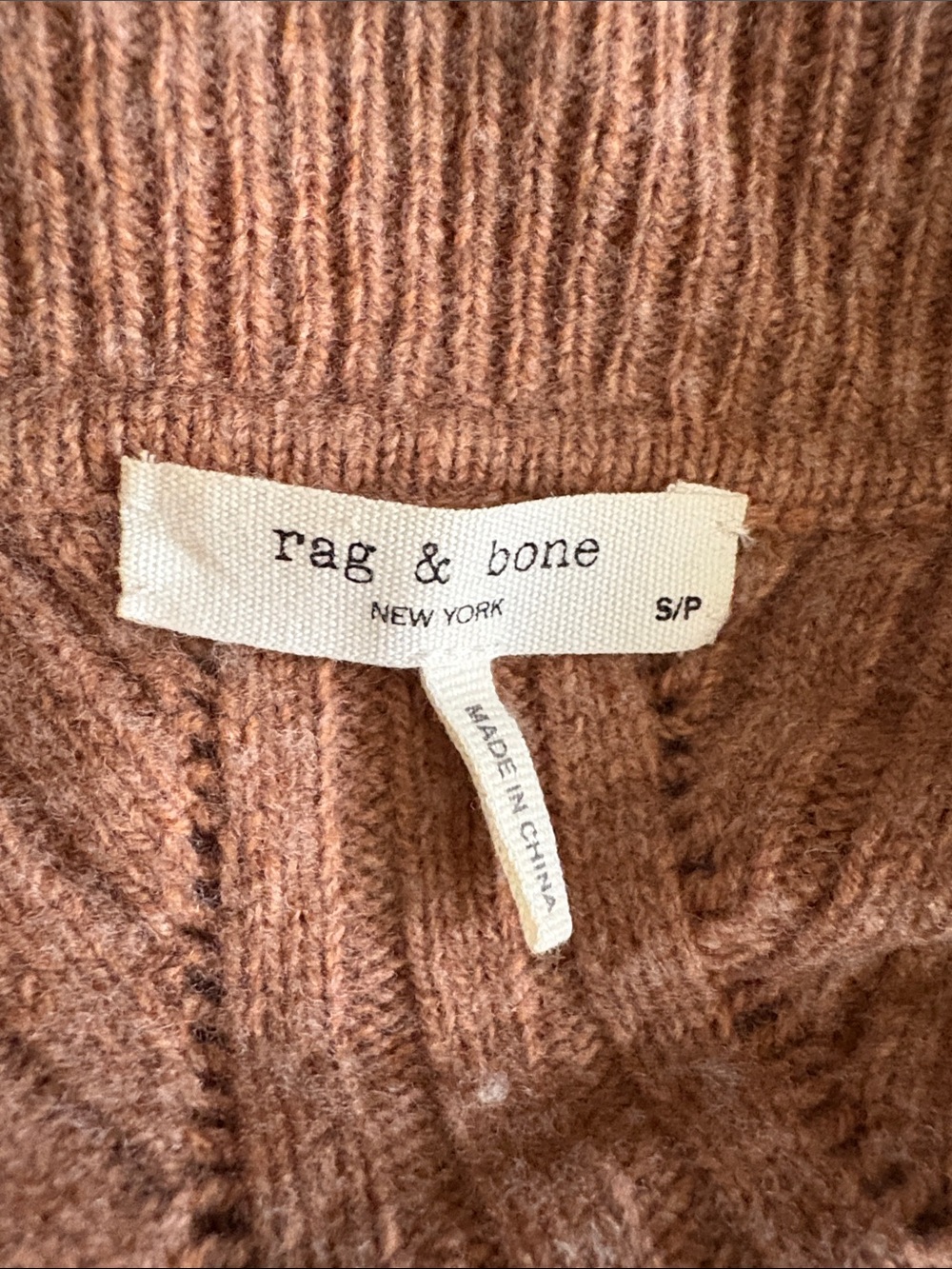 rag & bone Ribbed V-Neck Collared Sweater - Brown - Picture 2 of 5